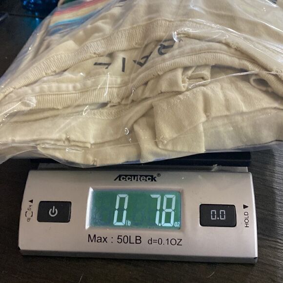 The Rail Men’s short sleeve T-shirt cream striped distressed neck line XXL - Picture 5 of 5